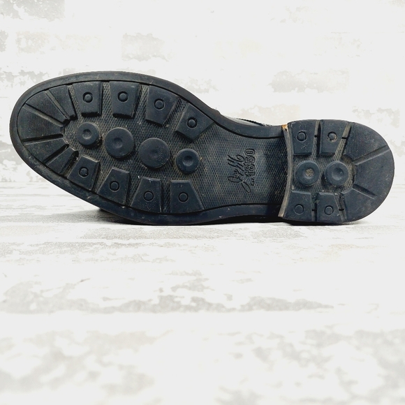 Johnston and Murphy Black Cap Toe Brogue Wingtip Dress Shoes Oxfords O718 - Picture 8 of 12